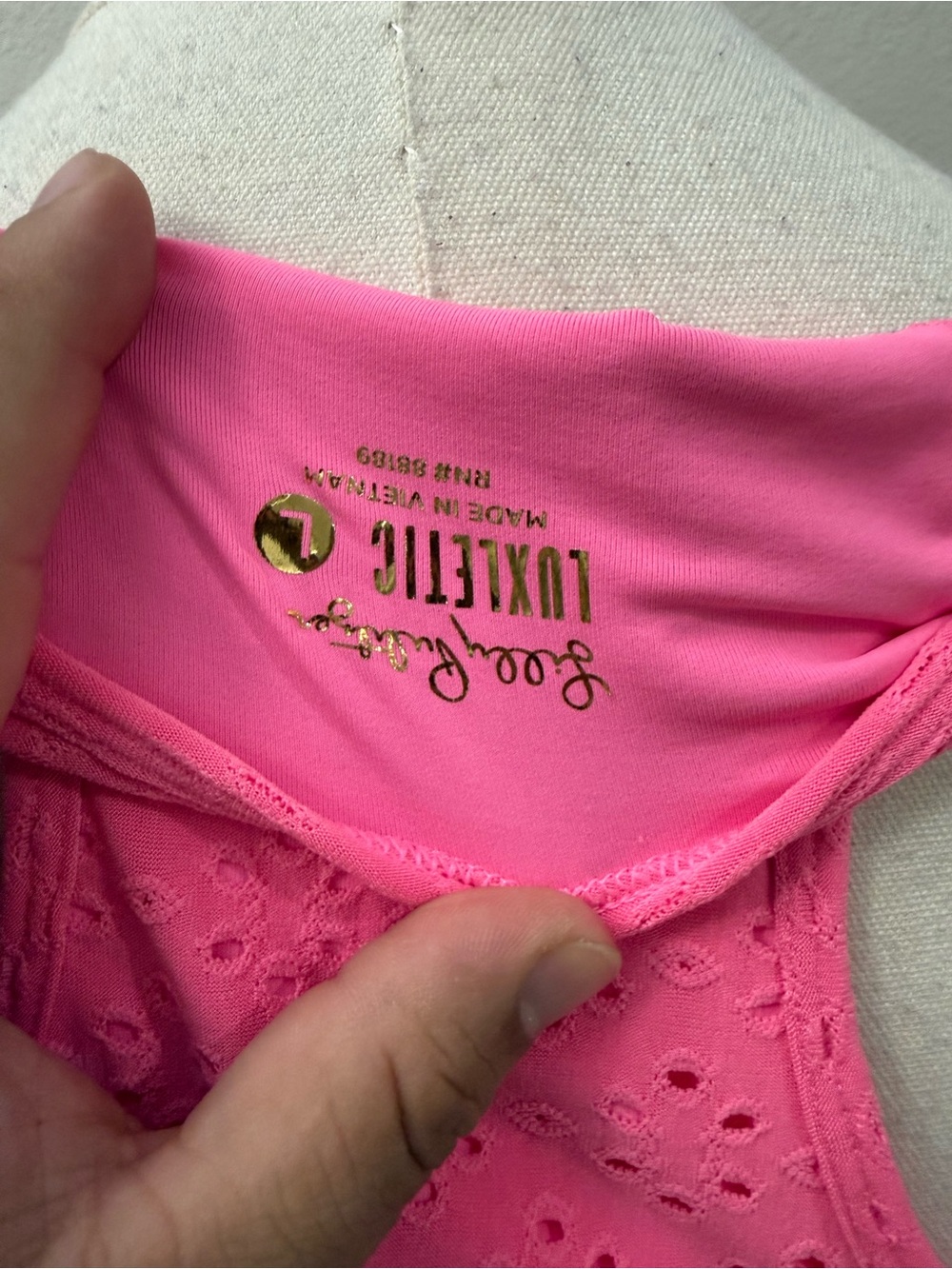 Lilly Pulitzer Asana Bra Tank Havana Pink sz L - Picture 5 of 5